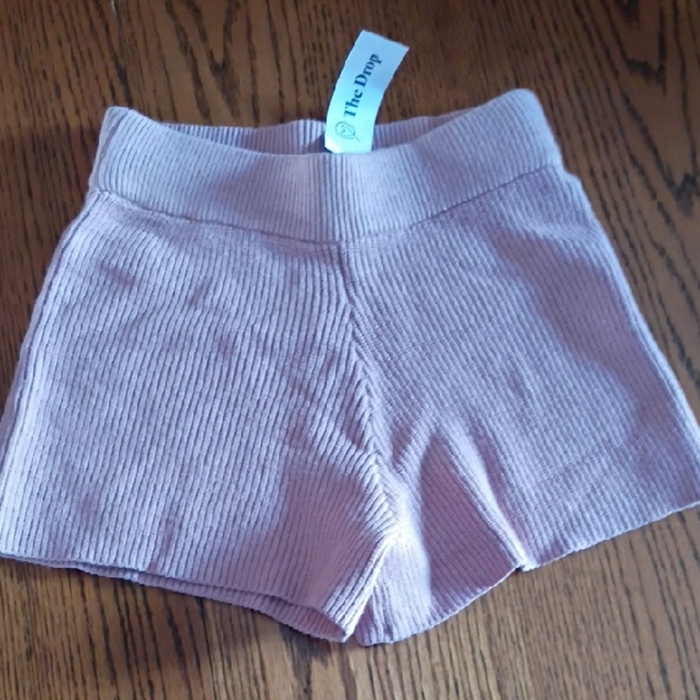 The Drop Women's Ribbed Pink Shorts